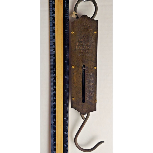 Landers Improved Balance Spring Hook Scale No 2 Mercantile Hanging 0-50 Lbs Barn - Picture 4 of 10